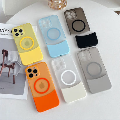 Candy-colored Semi-transparent Magnetic Detachable Creative Modular Phone case PC Hard Shell for IPhone13 14 15 16 17 Pro Max
