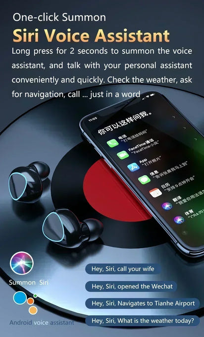 Original M10 Headphones Bluetooth Wireless Earpods Sports Stereo Noise Canceling Headphone Microphone Speaker Caixa De Som Gamer