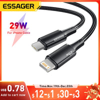 Essager USB C Cable For IPhone 14 13 12 11 pro Max 8 Plus 20W Fast Charging Cable Type C To Lighting Date Wire For iPad Macbook